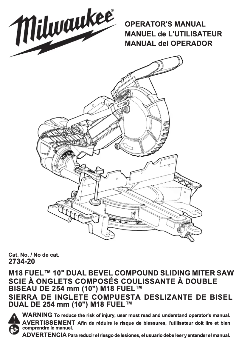 Image de la première page du manuel de l'appareil M18 Fuel 2734-21
