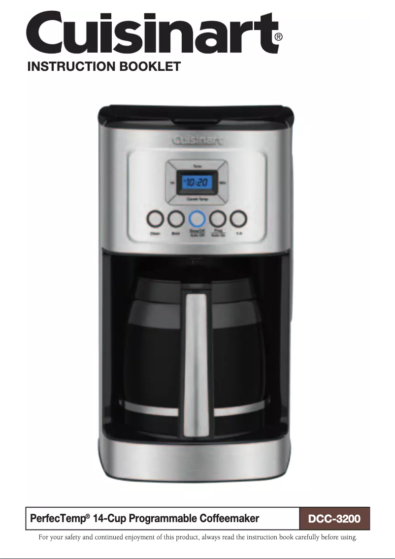 Page 1 de la notice Manuel utilisateur Cuisinart PerfecTemp DCC-3200