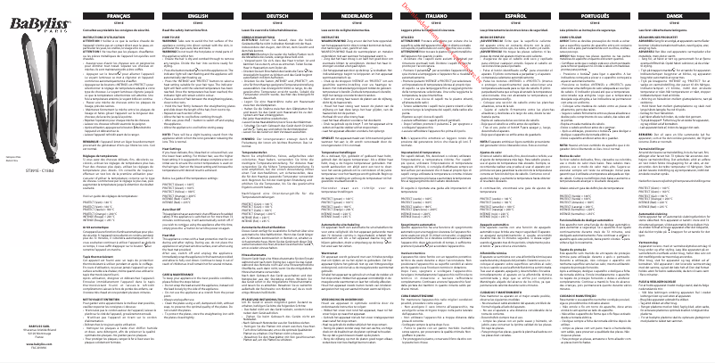 Page 1 de la notice Manuel utilisateur BaByliss Super Smooth 235 ST391E