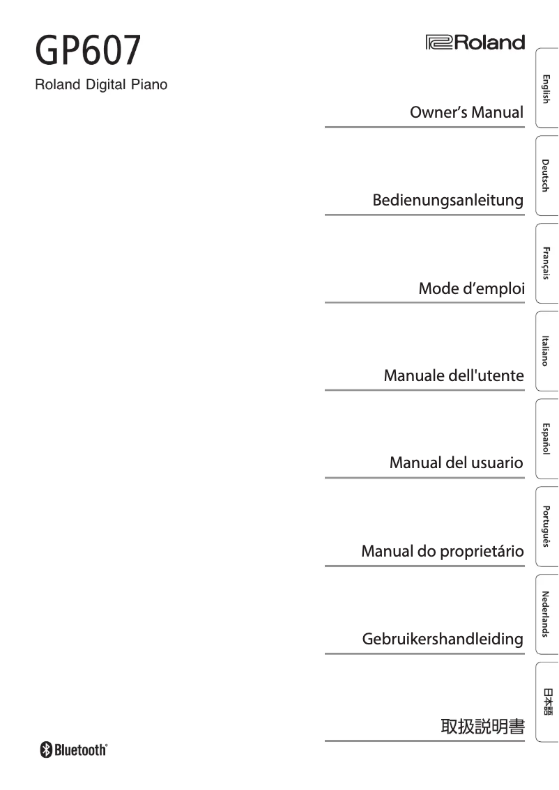 Page 1 de la notice Manuel utilisateur Roland GP607-PW