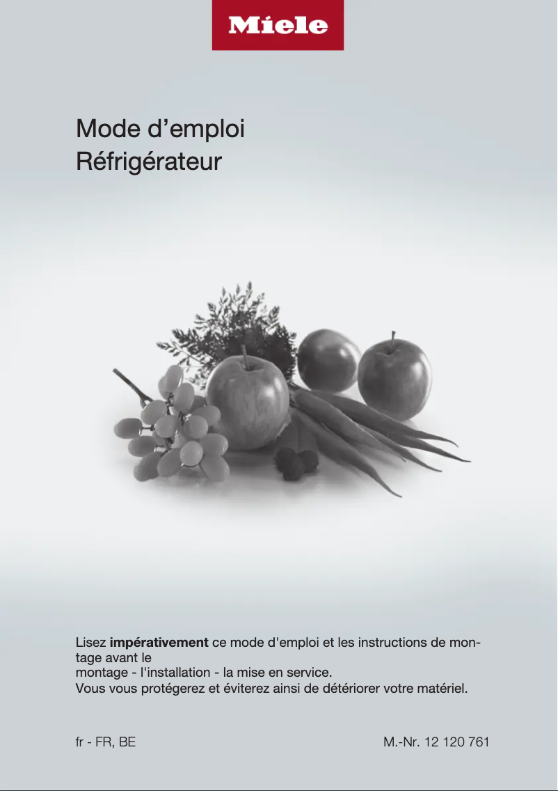 Page 1 de la notice Manuel utilisateur Miele K 4373 ED WS