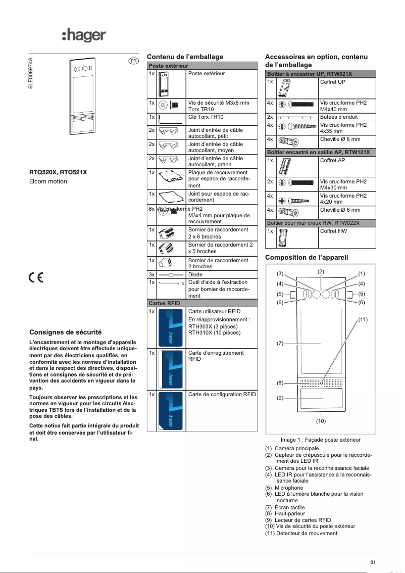 Image de la première page du manuel de l'appareil RTQ521X