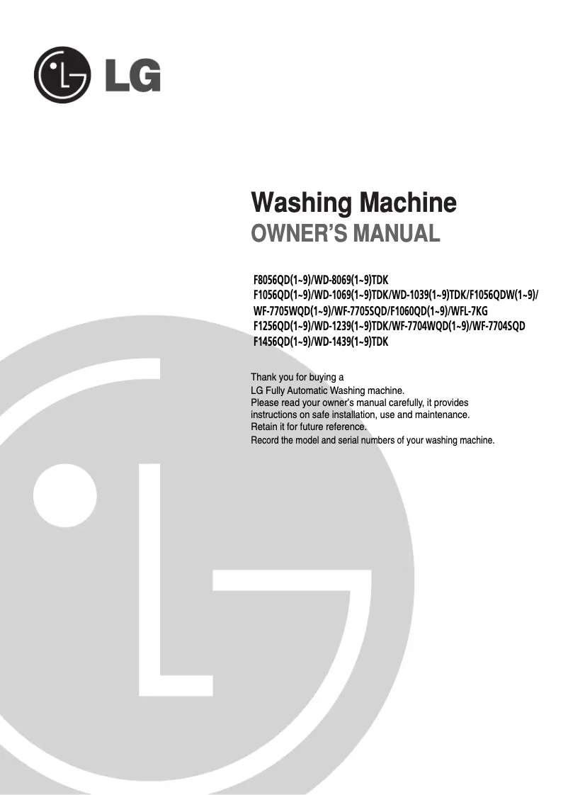 Page n°1 - Manuel utilisateur LG WM-710NT2