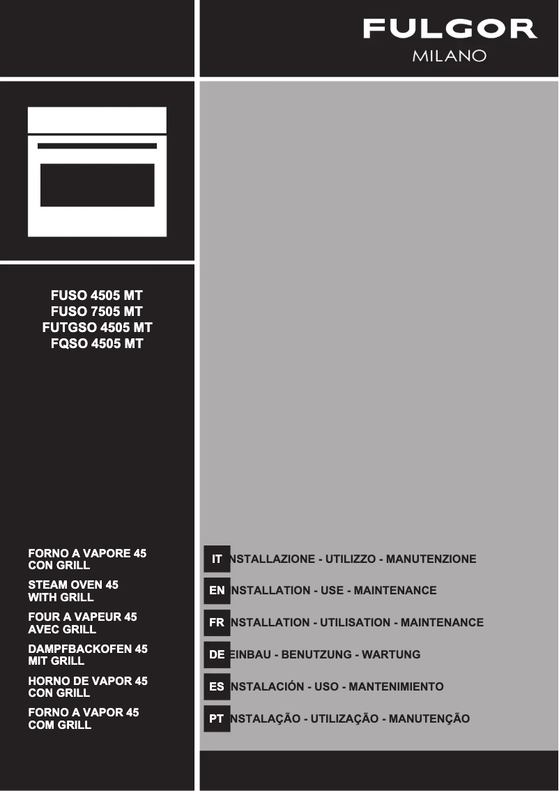 Page 1 de la notice Guide d'installation Fulgor Milano FUTGSO 4505 MT GBK