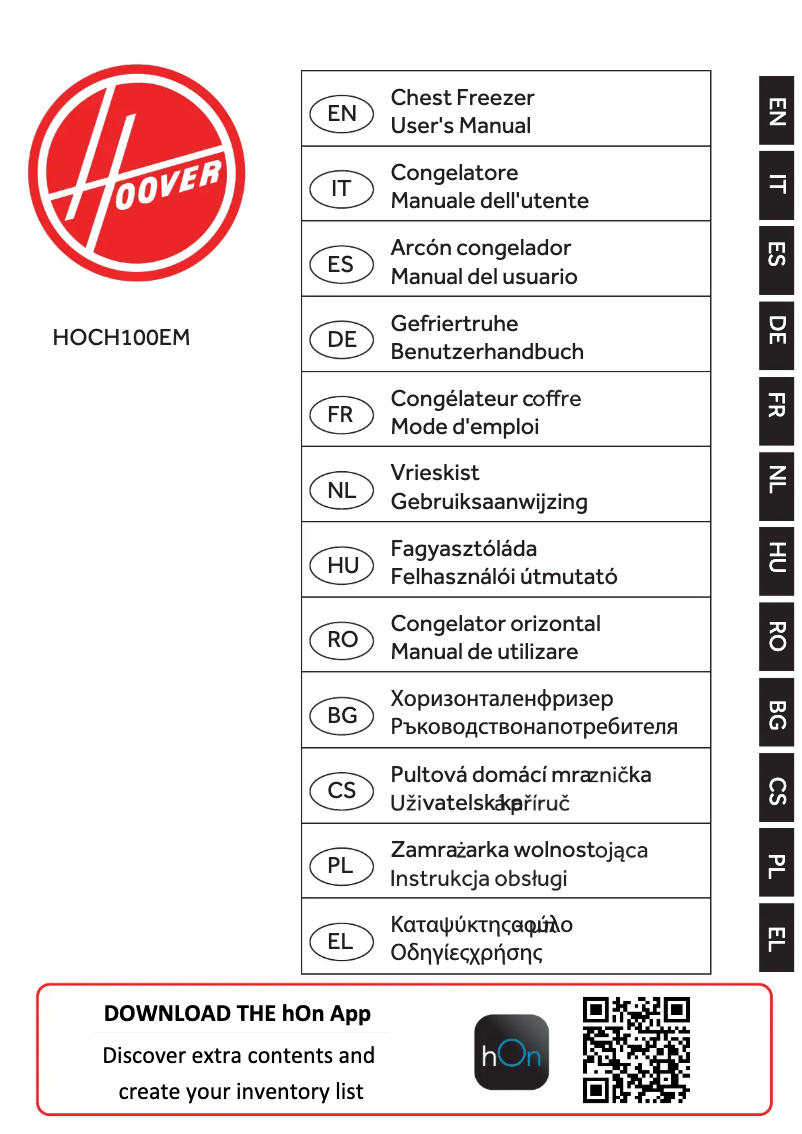 Page n°1 - Manuel utilisateur Hoover HOCH100EM