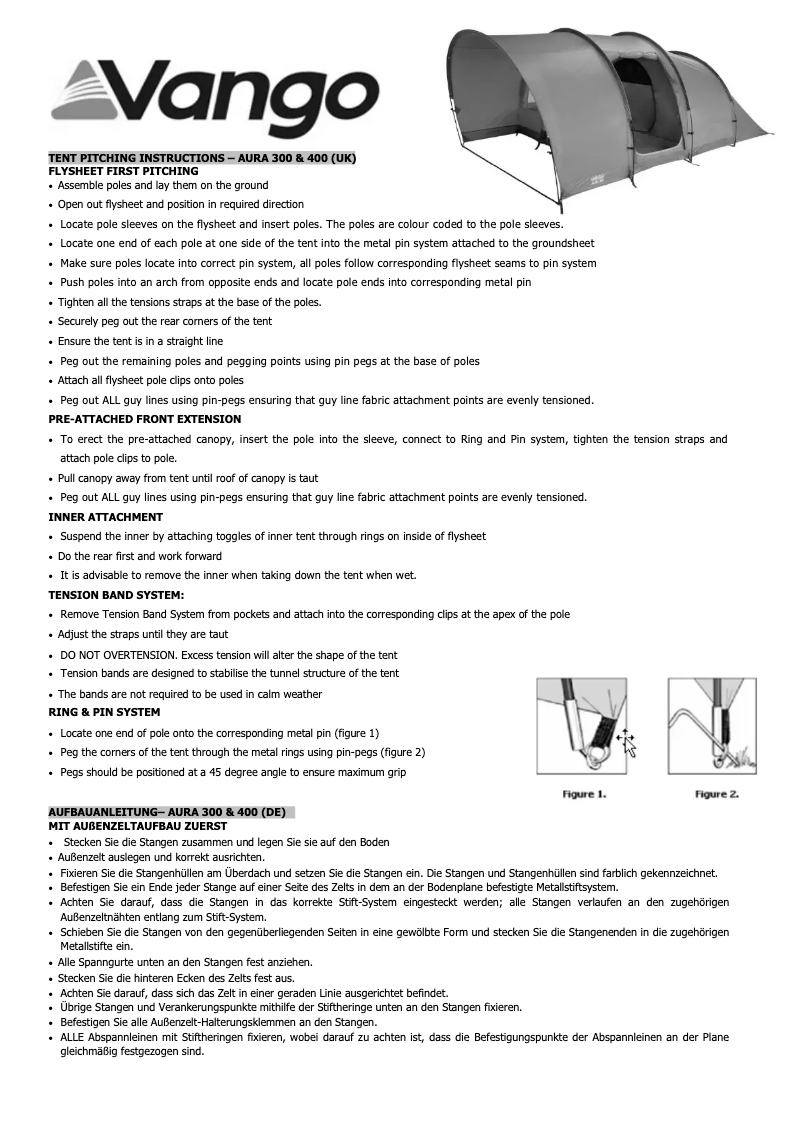 Imagen de la primera página del manual del dispositivo Aura 400