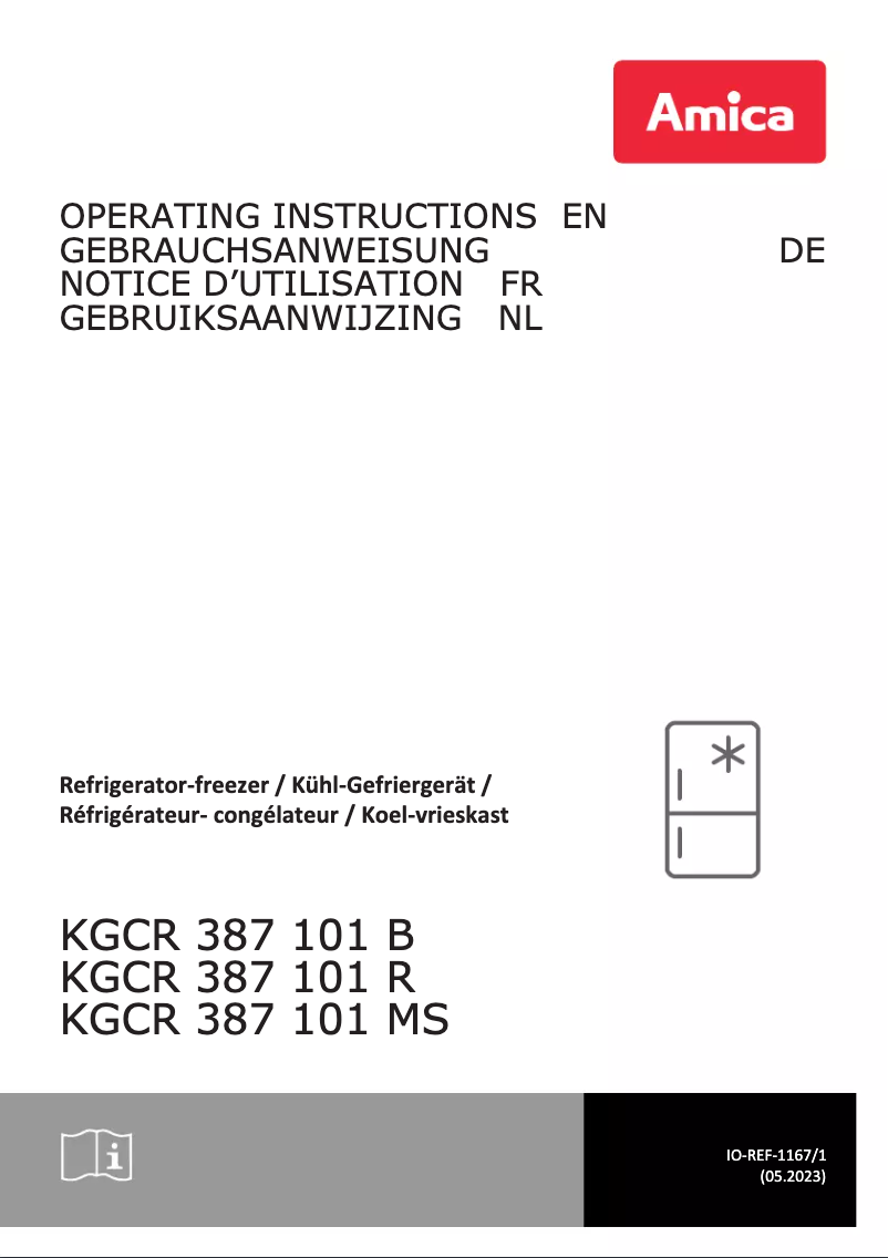 Page n°1 - Manuel utilisateur Amica KGCR 387 101 B