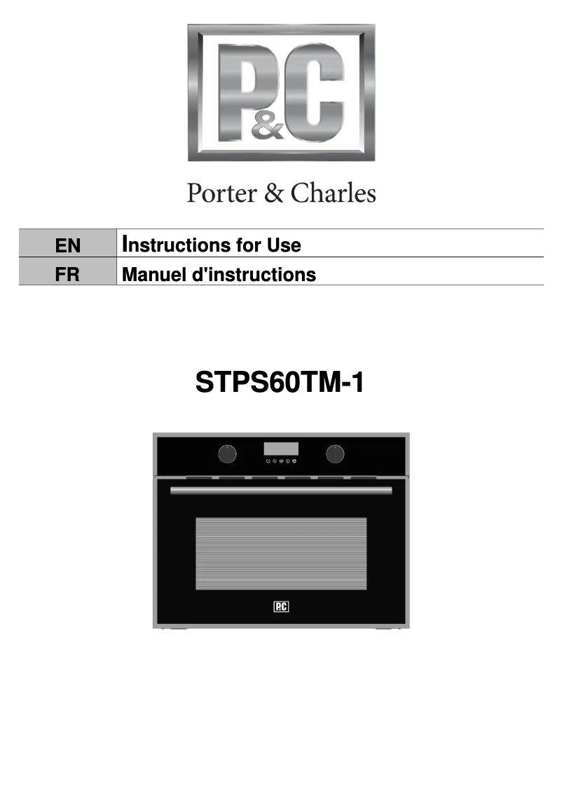 Page 1 de la notice Manuel utilisateur Porter & Charles STPS60TM-1