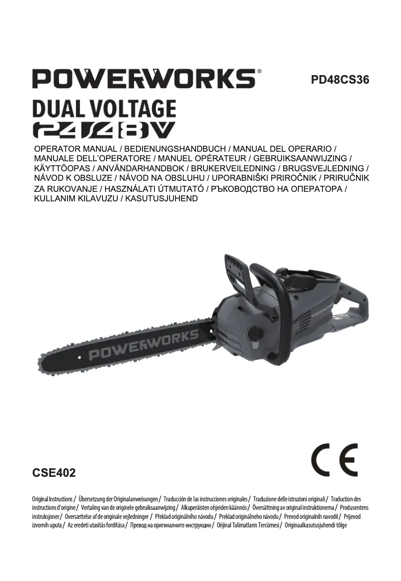 Page 1 de la notice Manuel utilisateur Powerworks PD48CS36