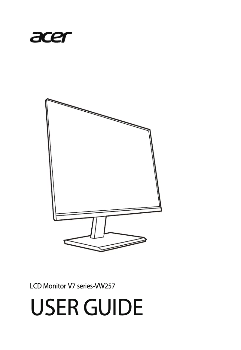 Page n°1 - Guide de démarrage rapide Acer VW257