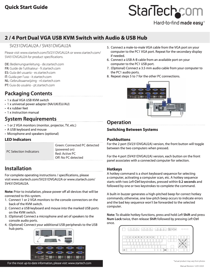 Image de la première page du manuel de l'appareil SV431DVGAU2A