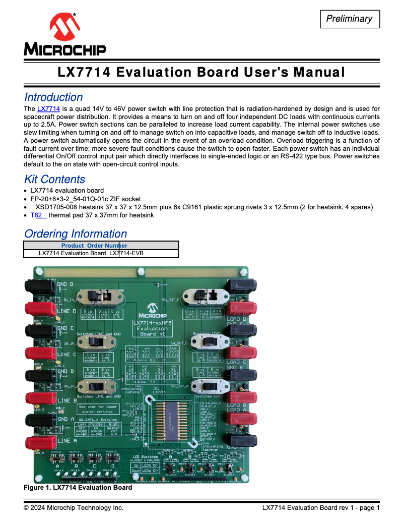 Page 1 de la notice Manuel utilisateur Microchip LX7714
