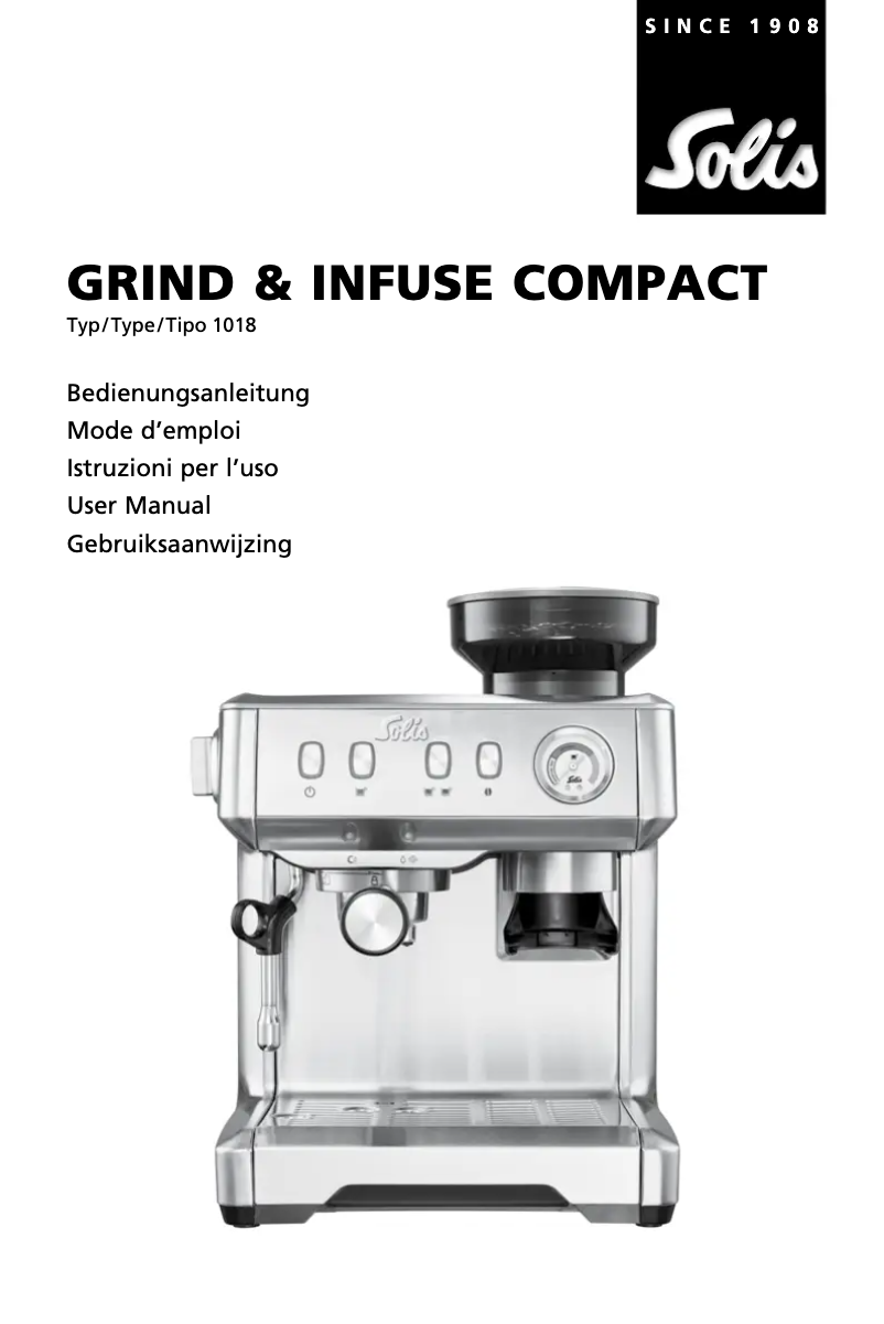 Image de la première page du manuel de l'appareil Grind & Infuse Compact 1018