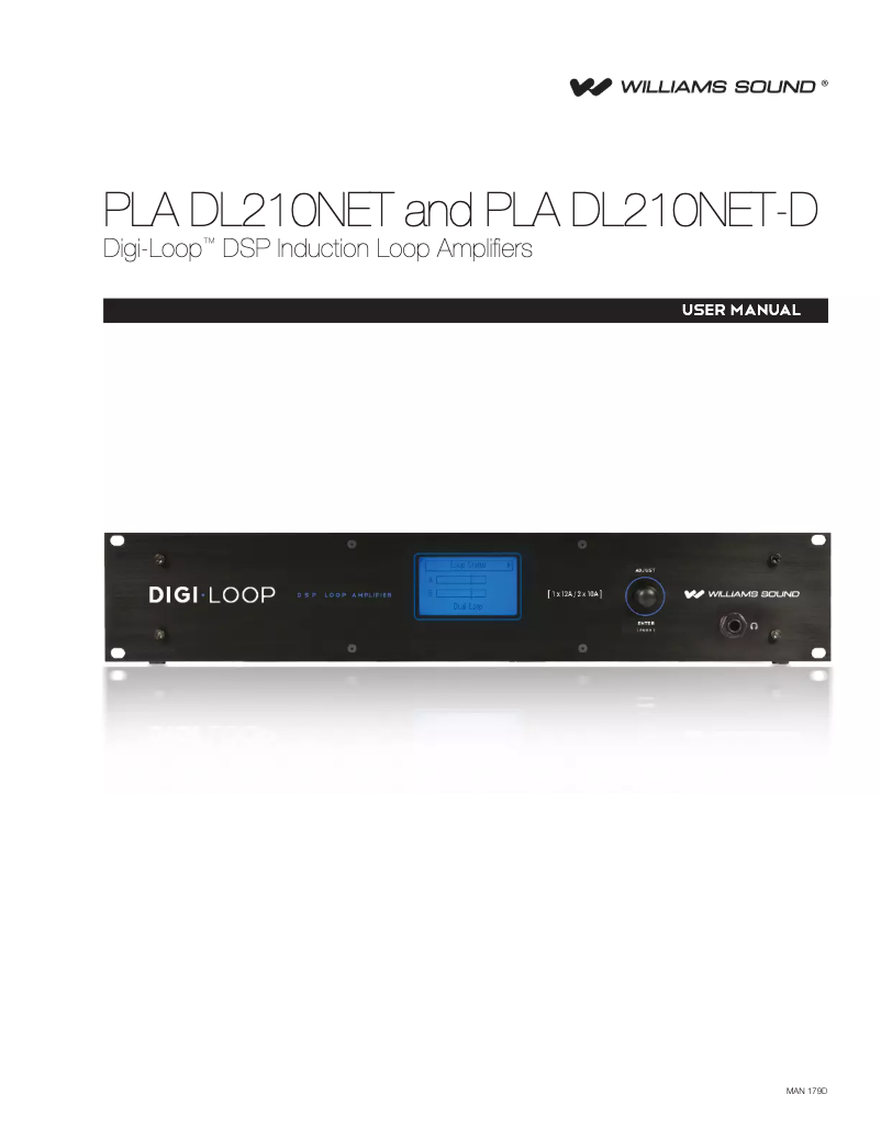 Page n°1 - Manuel utilisateur Williams Sound Digi-Loop PLA DL210NET
