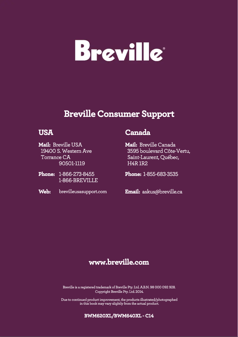 Page n°1 - Manuel utilisateur Breville the Smart Waffle BWM640
