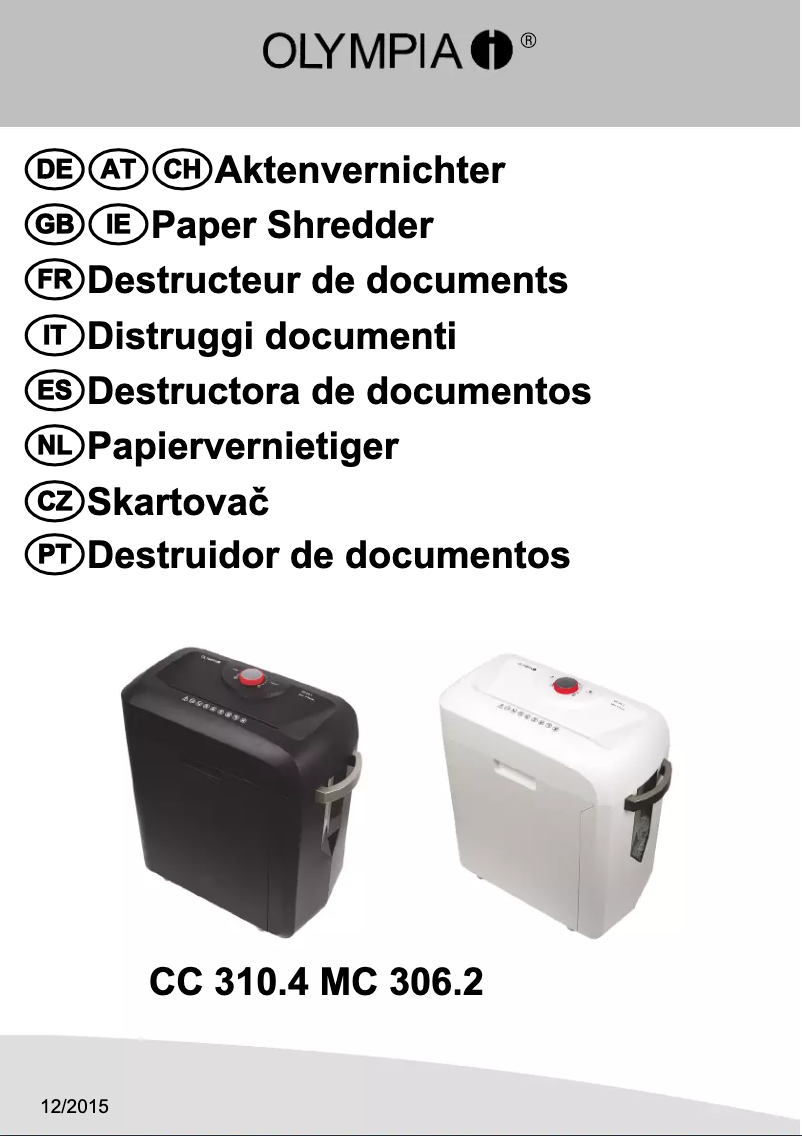 Page n°1 - Manuel utilisateur Olympia CC 310.4