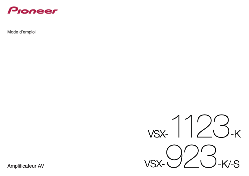 Página 1 del manual Manual de usuario Pioneer VSX-1123