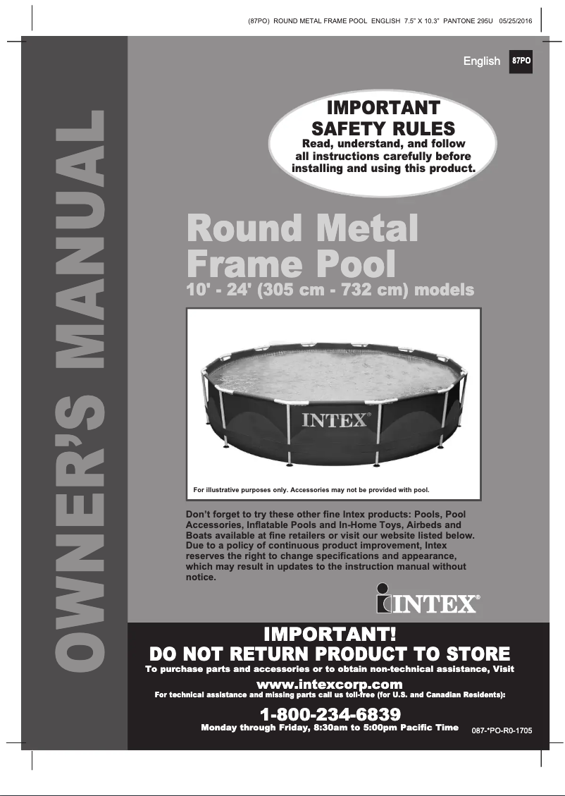 Page 1 de la notice Manuel utilisateur Intex 28211EH