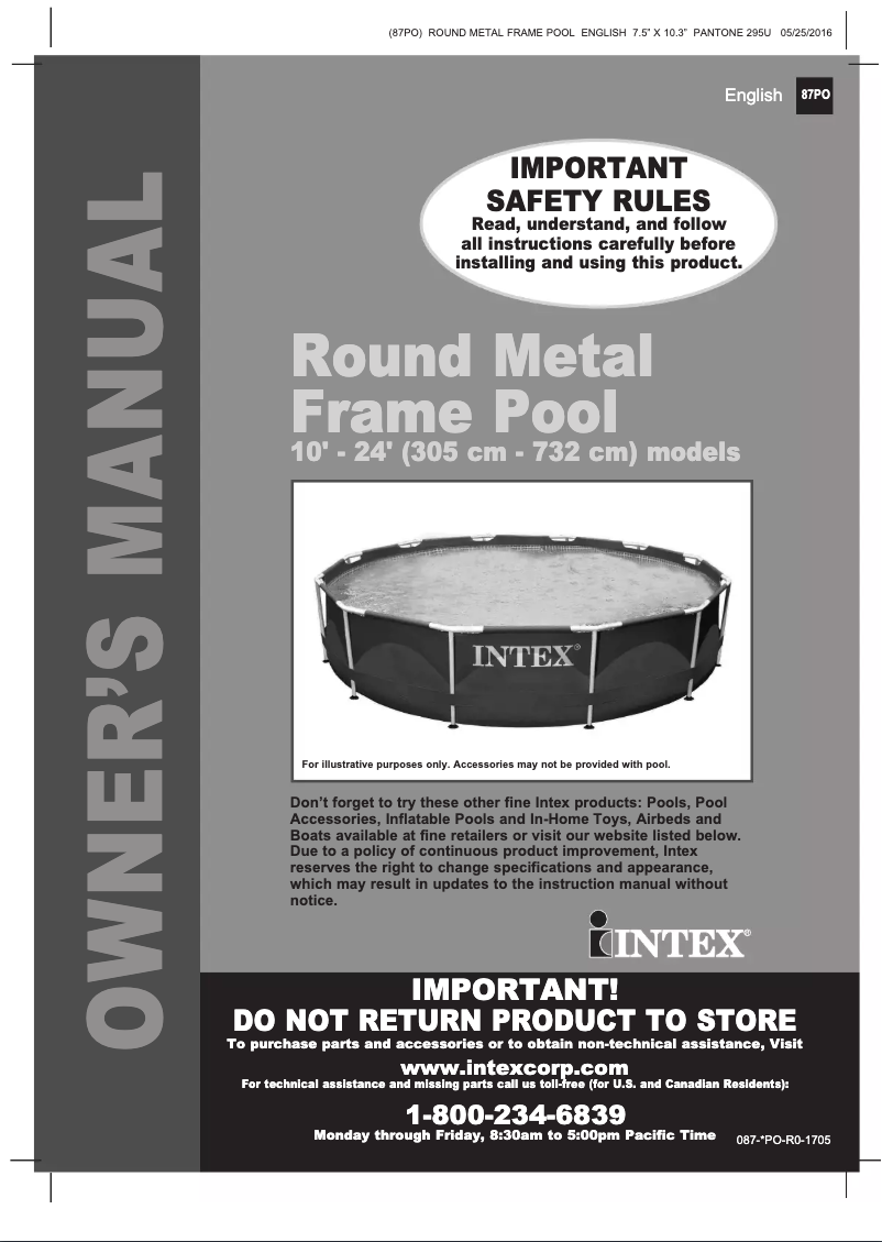 Page n°1 - Manuel utilisateur Intex 28211EH