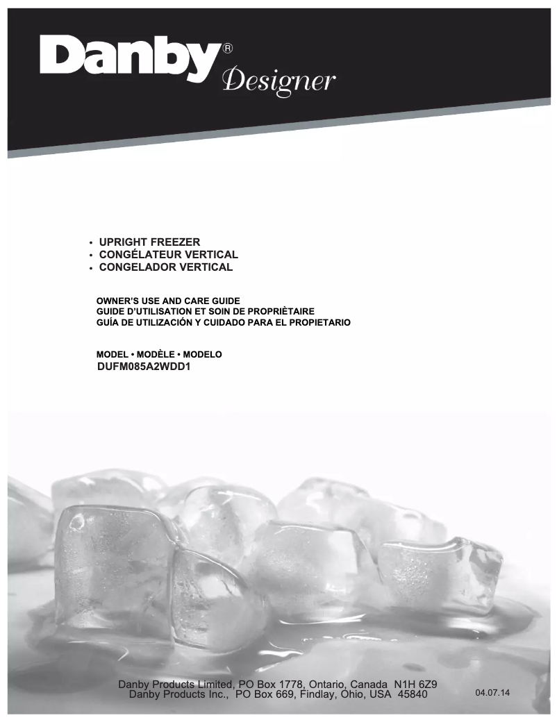 Page n°1 - Manuel utilisateur Danby DUFM085A2