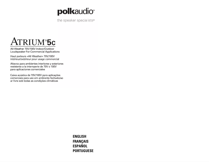 Page 1 de la notice Manuel utilisateur Polk Atrium 5c