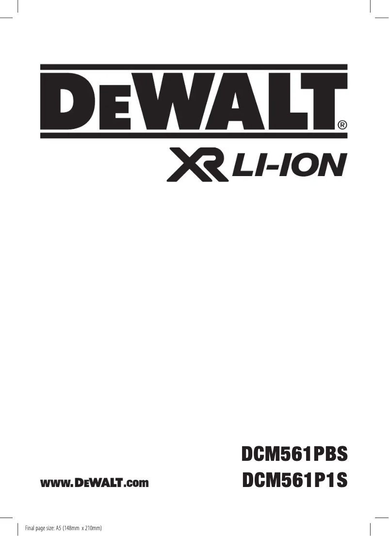 Page 1 de la notice Manuel utilisateur DeWalt DCM561