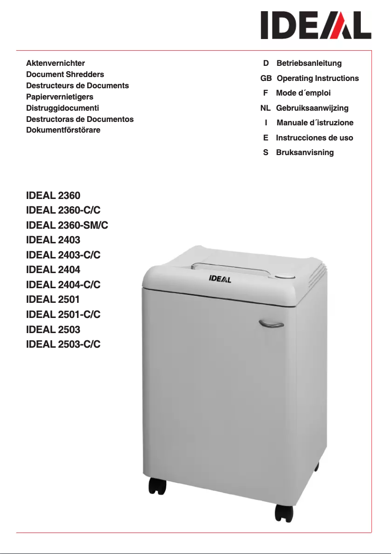 Page n°1 - Manuel utilisateur Ideal 2403