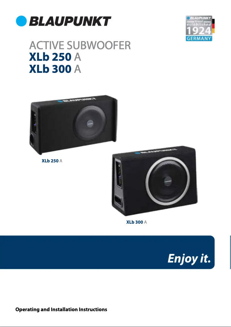 Image de la première page du manuel de l'appareil Blue Magic XLb 250 A