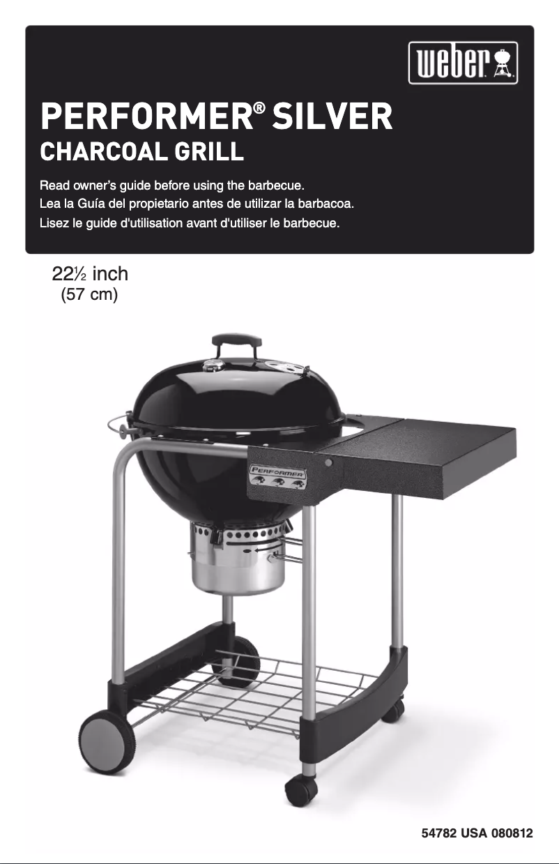 Page 1 de la notice Manuel d'utilisation et d'entretien Weber Performer Silver