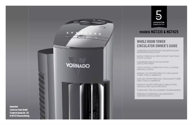 Página 1 del manual Manual de usuario Vornado Tower M NGT335