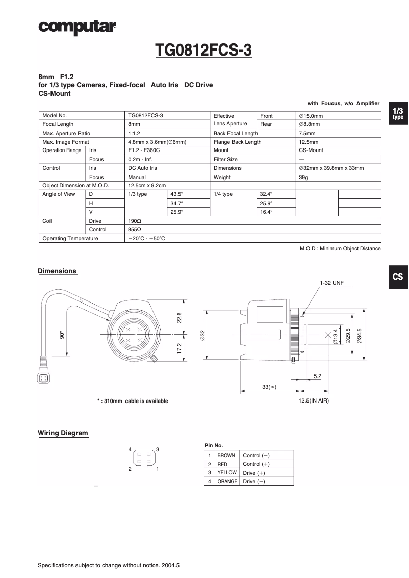 Image de la première page du manuel de l'appareil TG0812FCS