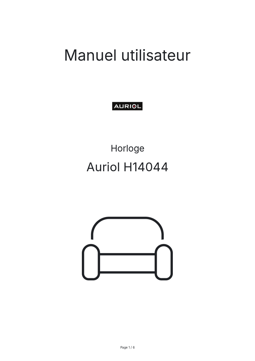 Image de la première page du manuel de l'appareil H14044
