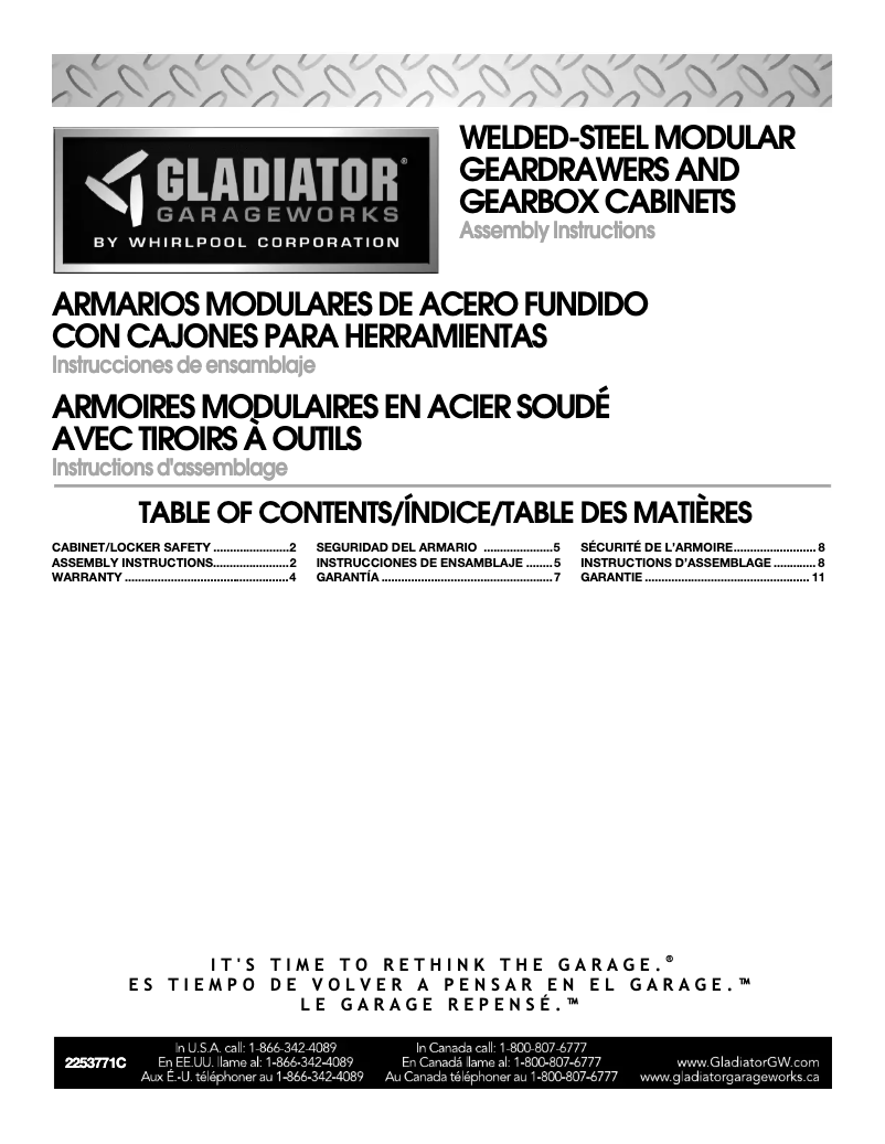 Page n°1 - Guide d'installation Gladiator GAGD275DZW