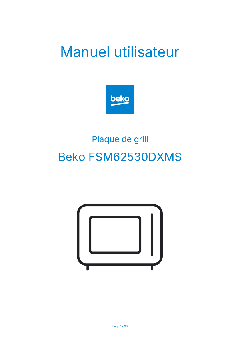 Image de la première page du manuel de l'appareil FSM62530DXMS