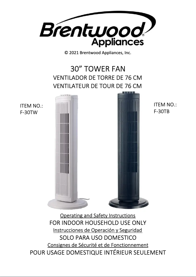 Page 1 de la notice Manuel utilisateur Brentwood F-30TB