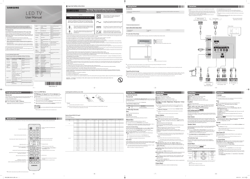 Image de la première page du manuel de l'appareil UA48K5000AR