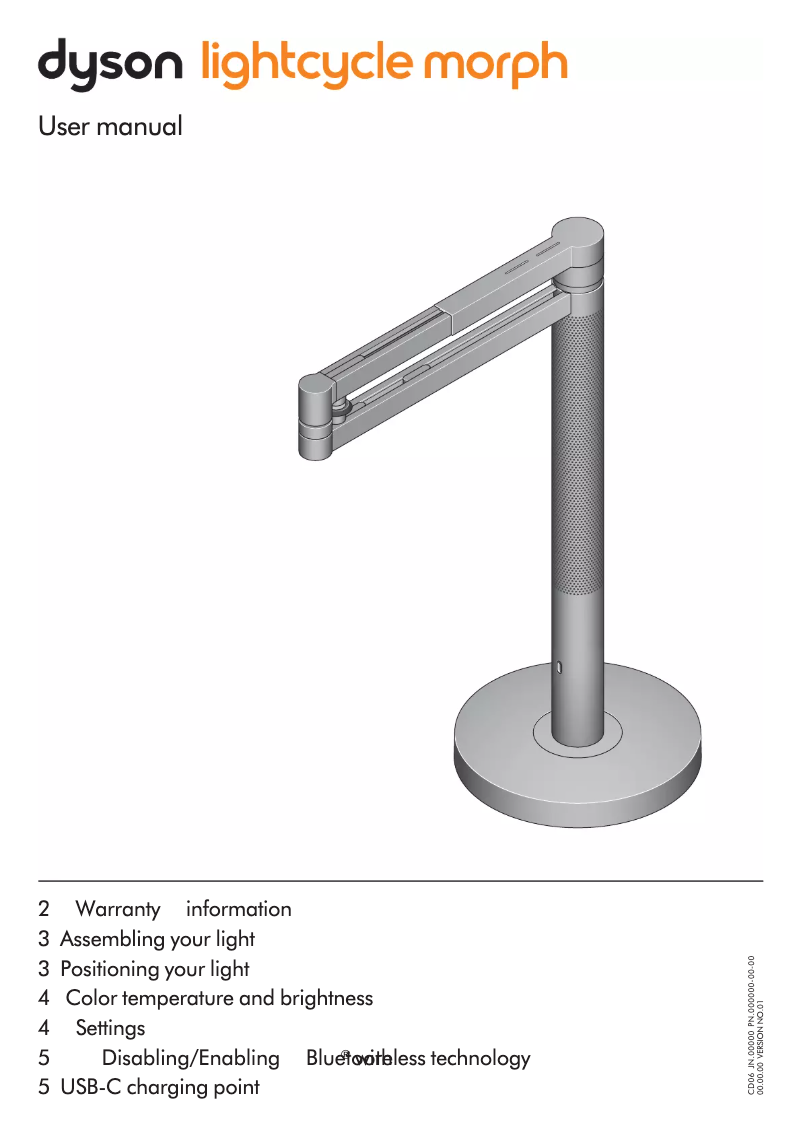 Page n°1 - Manuel utilisateur Dyson Lightcycle Morph desk
