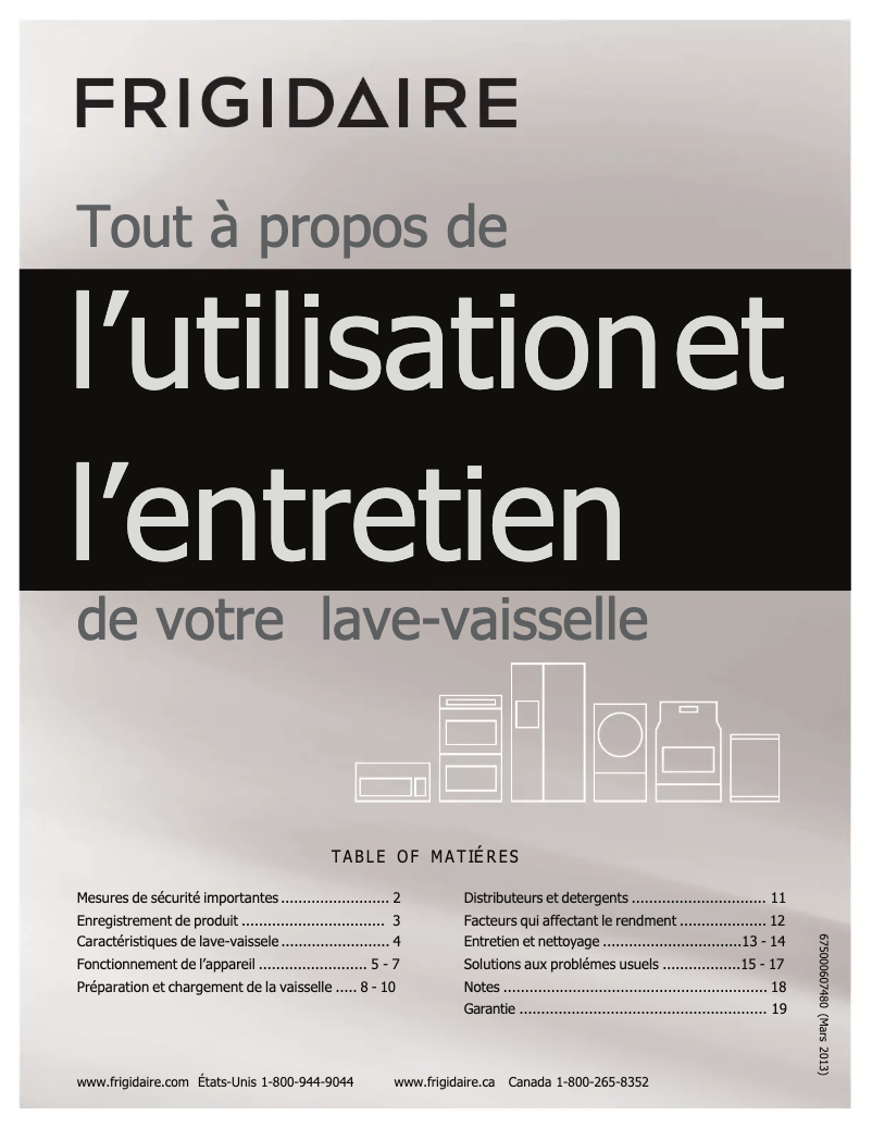 Page n°1 - Manuel utilisateur Frigidaire FPHD2491KF