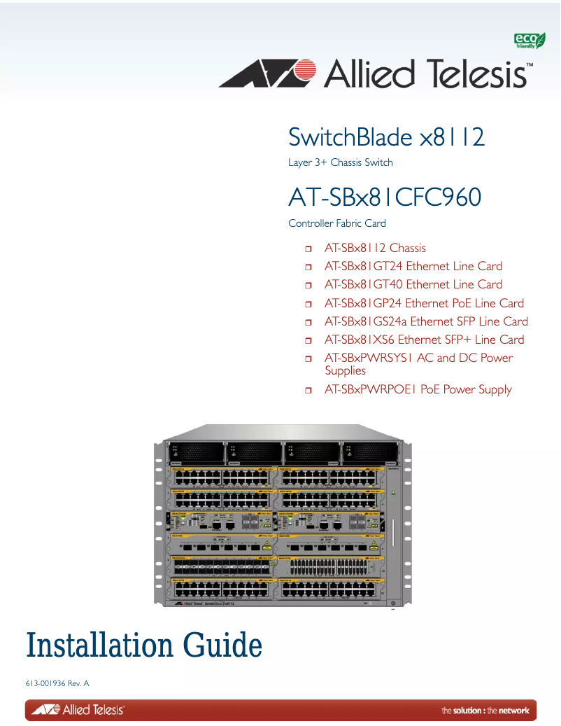 Page n°1 - Manuel utilisateur Allied Telesis AT-SBX81XS6