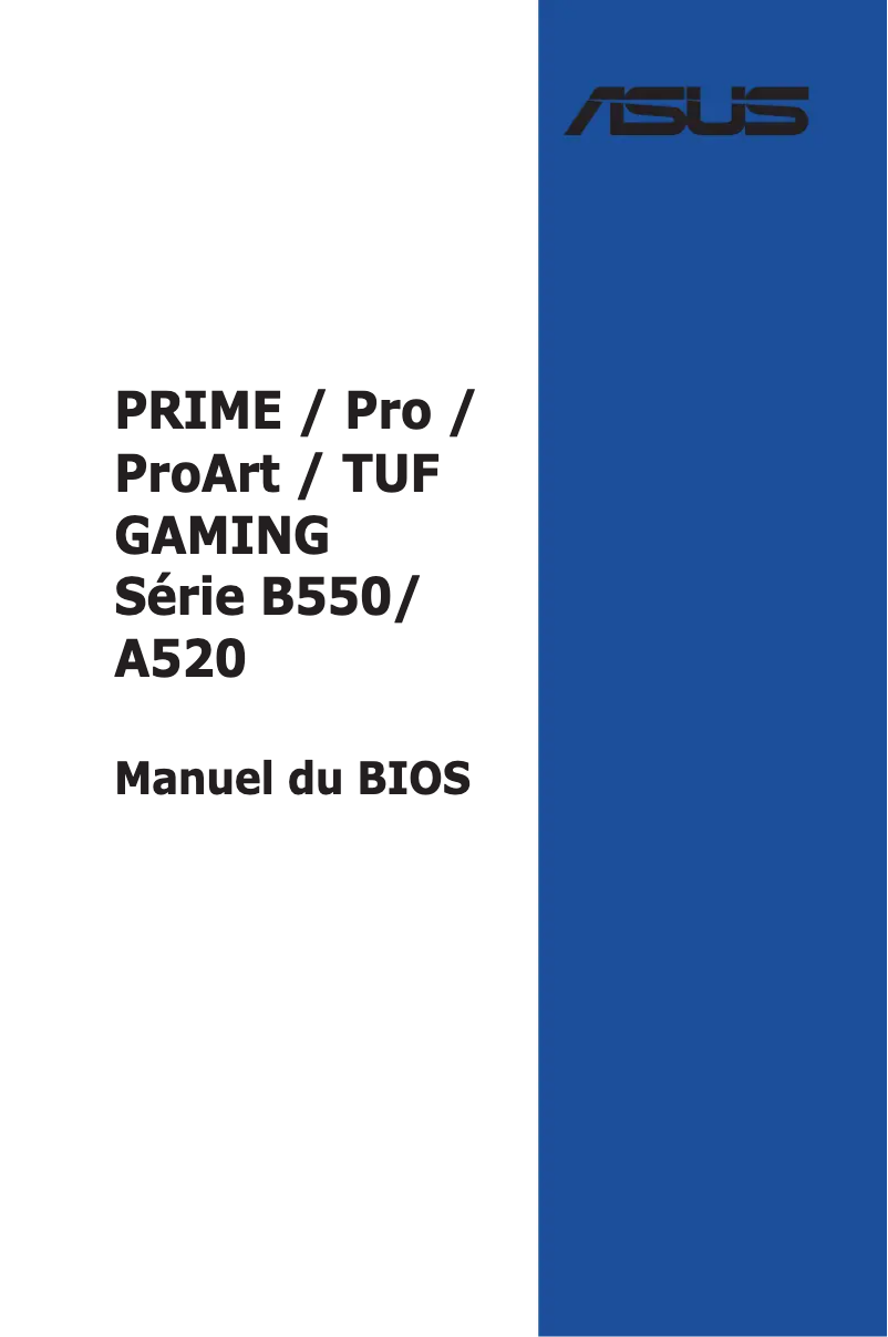 Image de la première page du manuel de l'appareil TUF Gaming B550