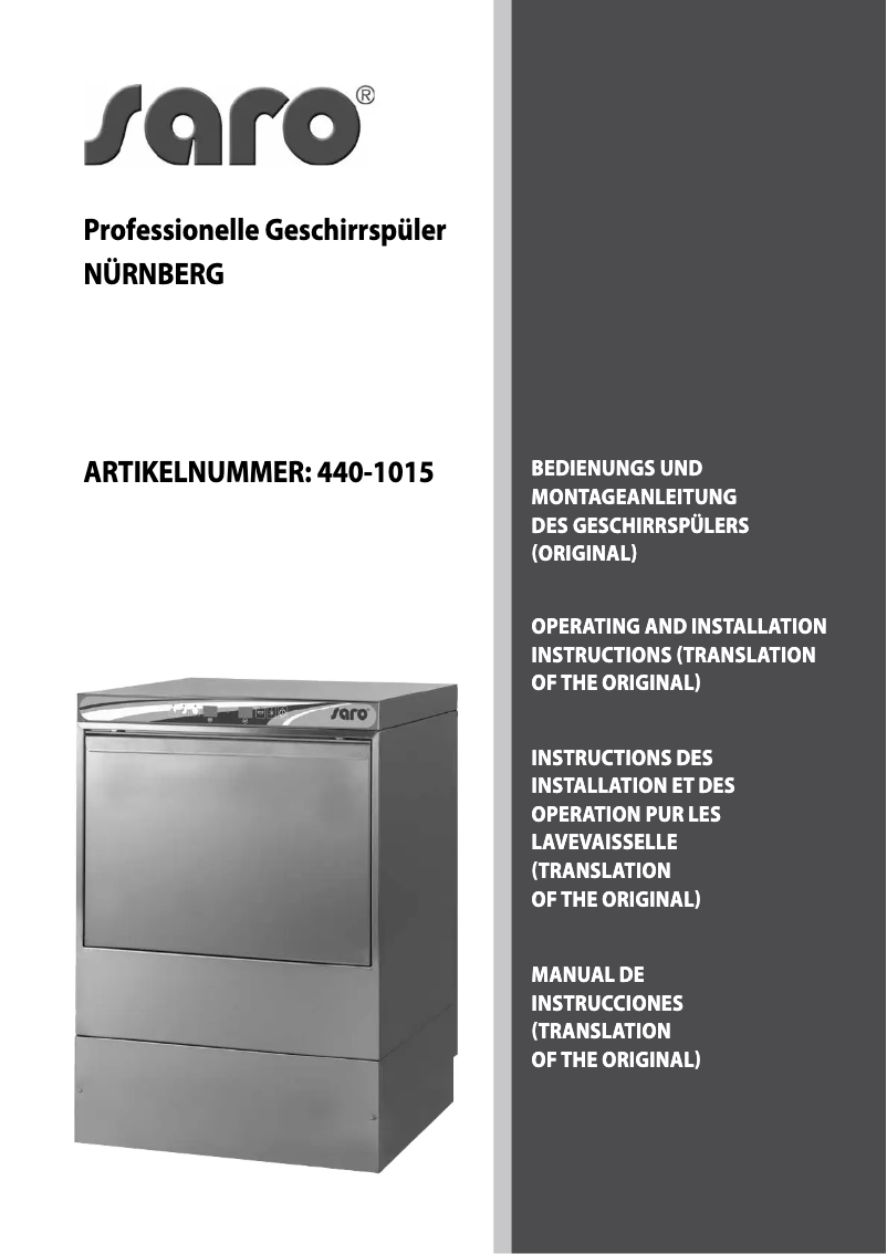 Página 1 del manual Manual de usuario Saro 440-1015
