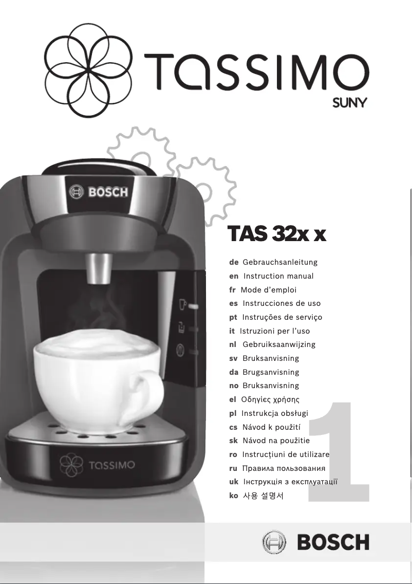 Page n°1 - Manuel utilisateur Bosch Tassimo Suny TAS3202