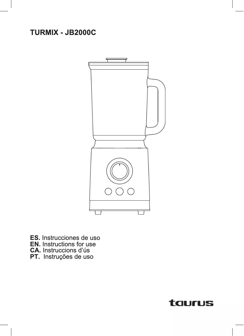 Page n°1 - Manuel utilisateur Taurus Turmix JB2000C