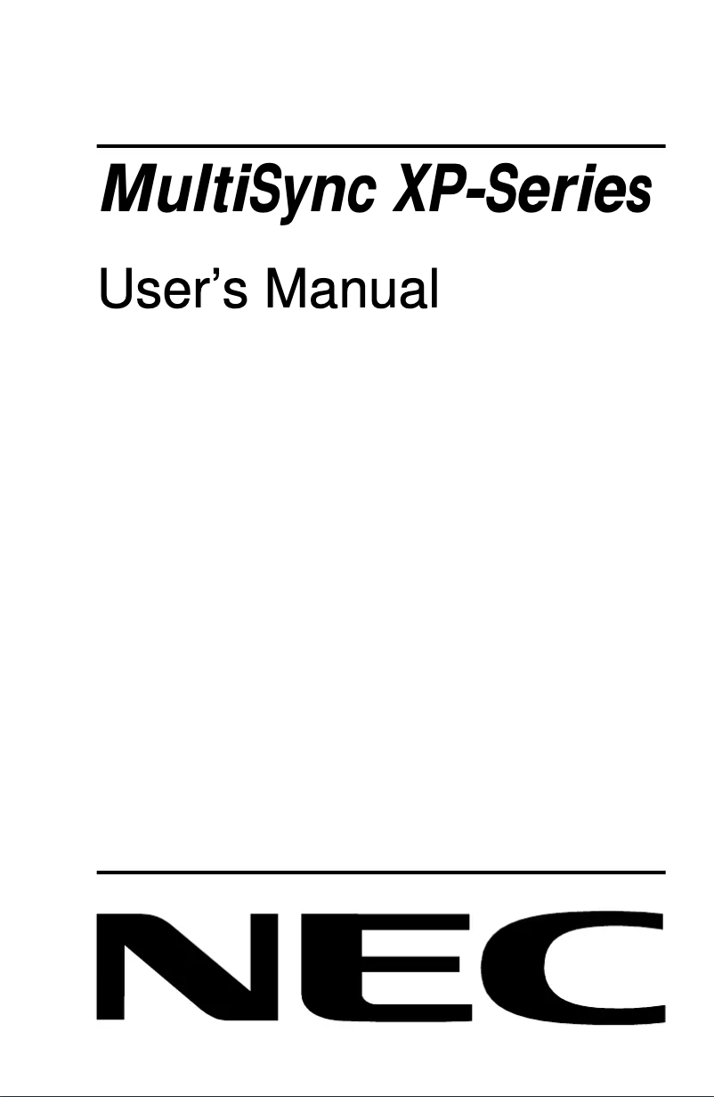 Image de la première page du manuel de l'appareil MultiSync XP21