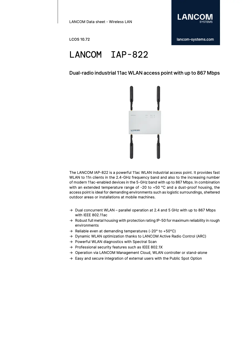 Image de la première page du manuel de l'appareil IAP-822