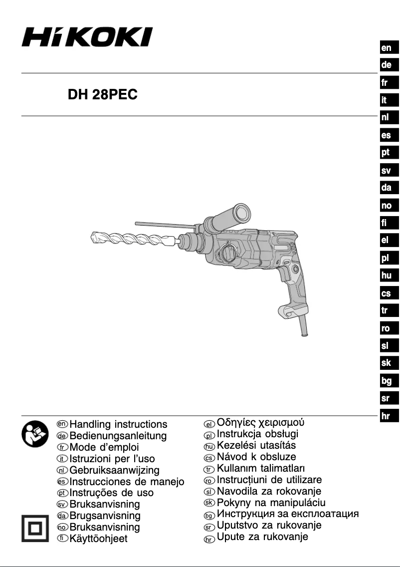 Page 1 de la notice Manuel utilisateur HiKOKI DH 28PEC