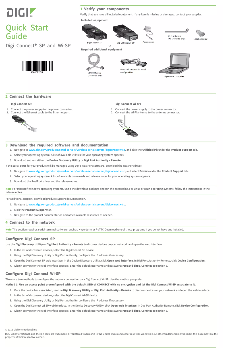 Page n°1 - Manuel utilisateur Digi Connect SP and Wi-SP