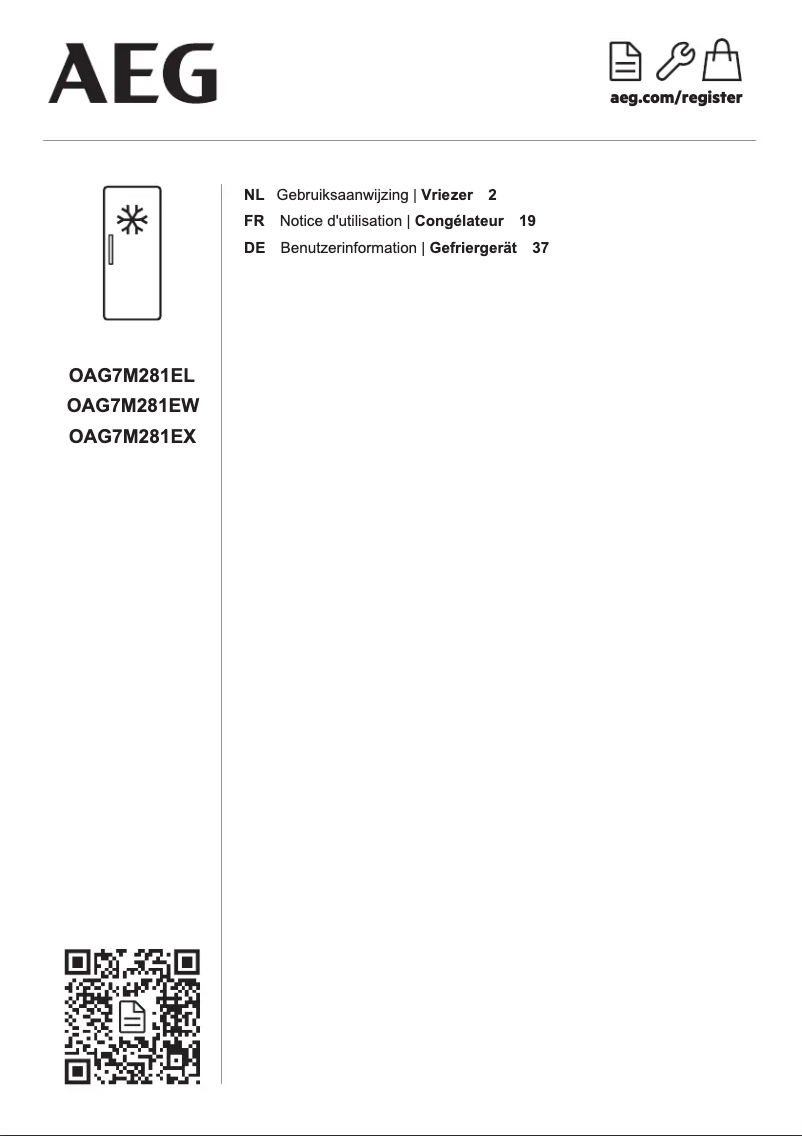 Page 1 de la notice Manuel utilisateur AEG OAG7M281EW
