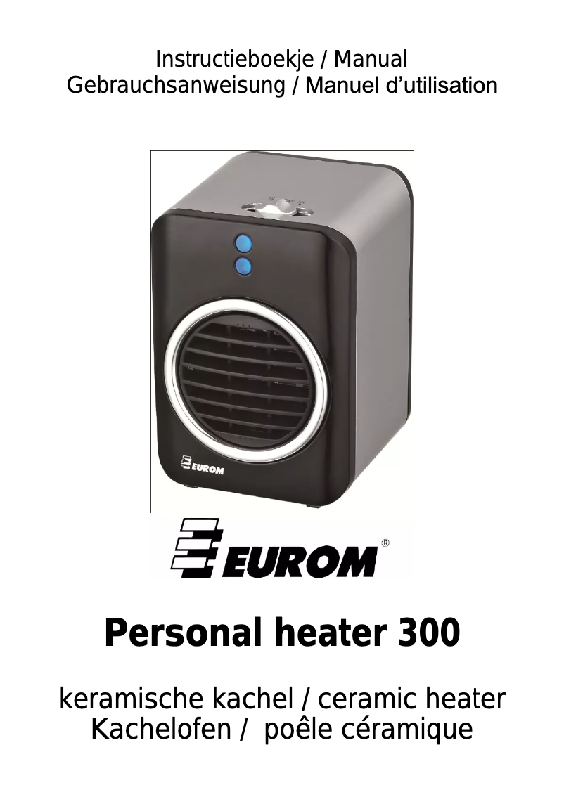 Image de la première page du manuel de l'appareil Personal heater 300
