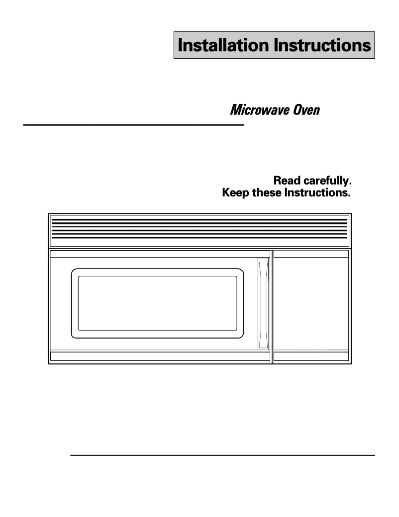 Page n°1 - Guide d'installation Hotpoint CounterSaver Plus RVM1325BW
